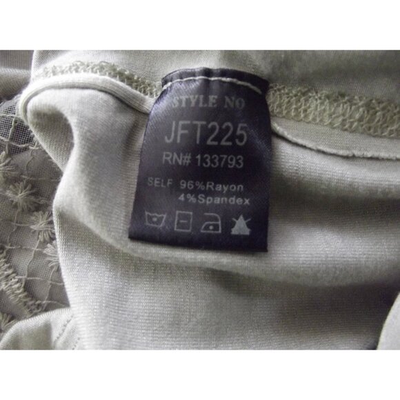 POL Hoodie Top Womens Medium Sage Green Crocheted Rope Drawstring Hooded shirt - Picture 10 of 11